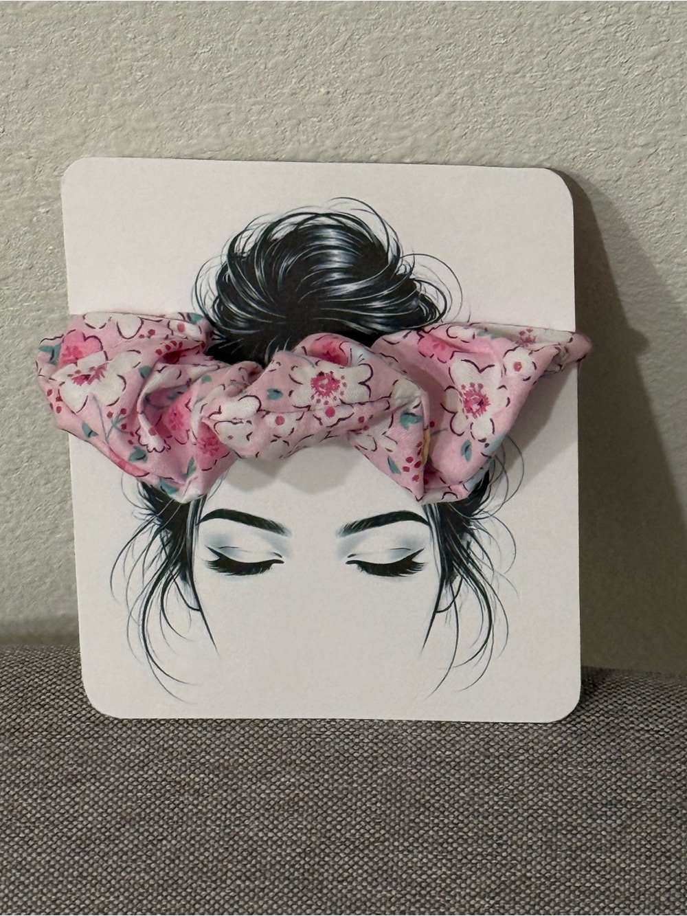 Pink Floral Scunchie